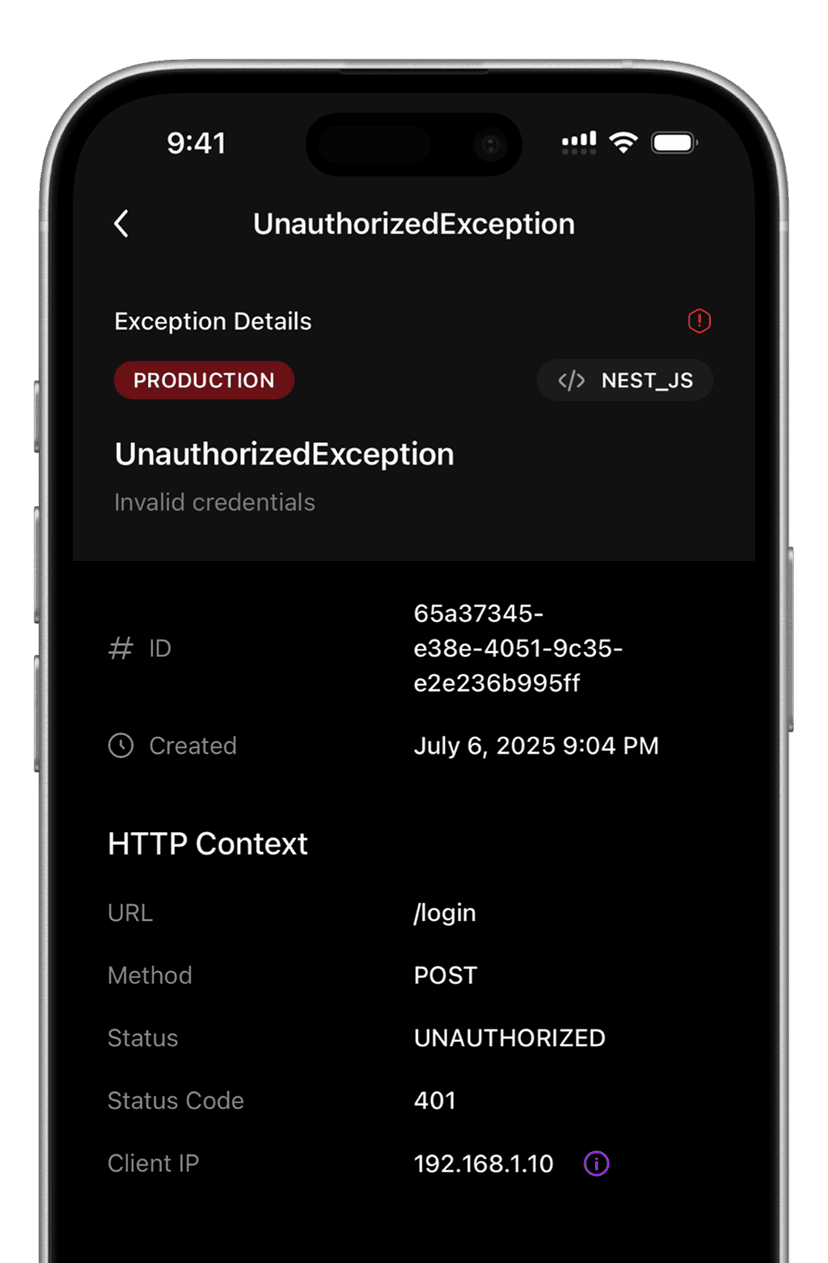 Exception insights dashboard