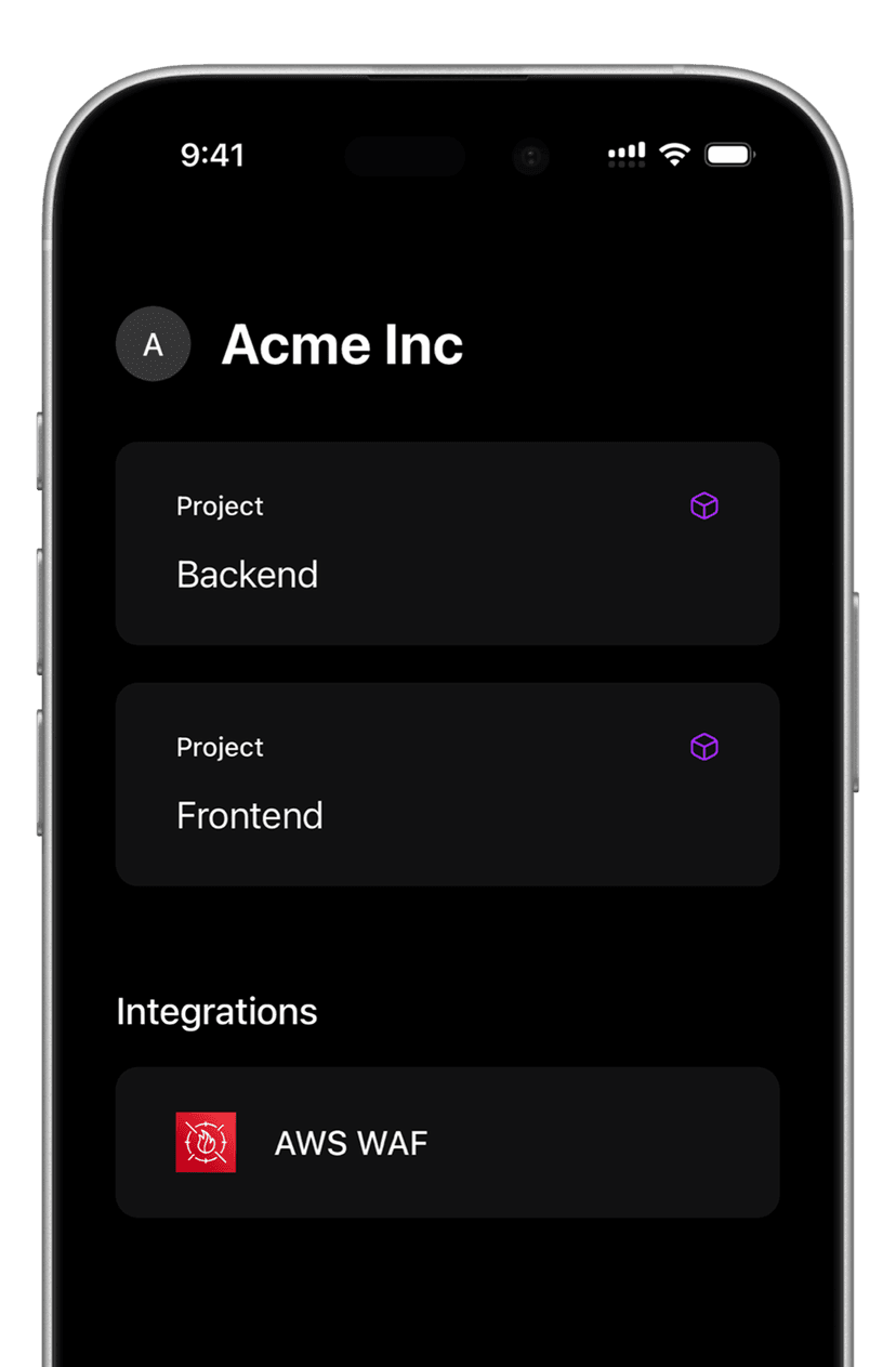 Project organization dashboard