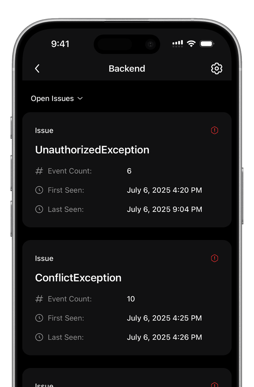 Mobile issue tracking